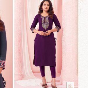 COLOURPIX FIVE STAR FANCY RAYON EMBROIDERED KURTIS CATALOG WHOLESALE