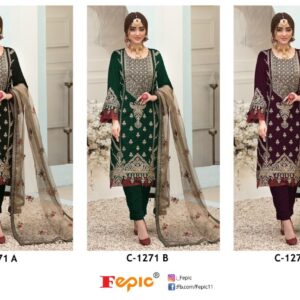 FEPIC 1271 VELVET HEAVY WORK PAKISTANI SALWAR KAMEEZ WHOLESALER
