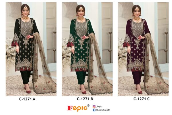 FEPIC 1271 VELVET HEAVY WORK PAKISTANI SALWAR KAMEEZ WHOLESALER