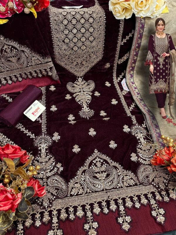FEPIC 1271 VELVET HEAVY WORK PAKISTANI SALWAR KAMEEZ WHOLESALER