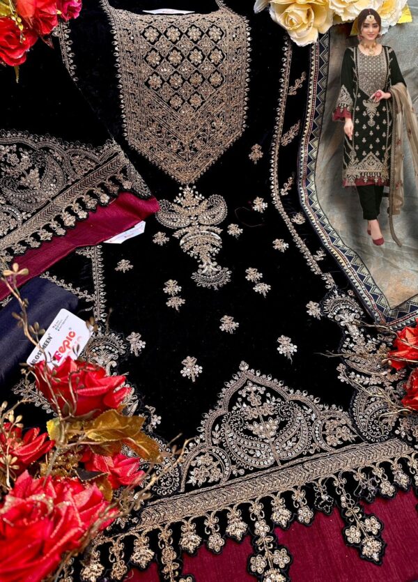 FEPIC 1271 VELVET HEAVY WORK PAKISTANI SALWAR KAMEEZ WHOLESALER