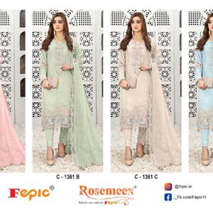 FEPIC C 1361 STYLISH GEORGETTE LATEST PAKISTANI SUITS SUPPLIER SURAT