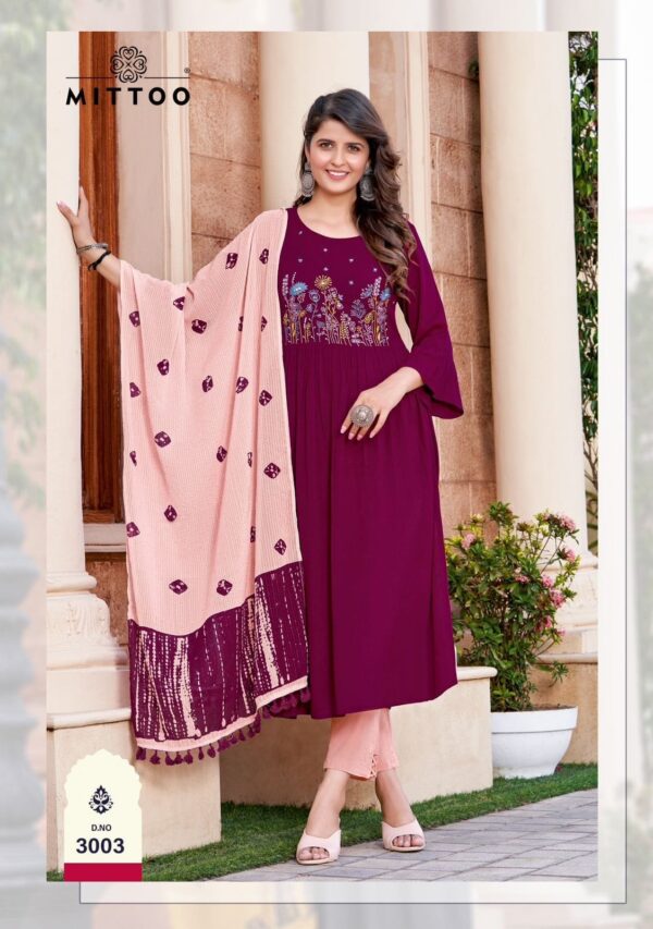 MITTOO GARIMA KURTI WITH PANT AND DUPATTA CATALOGUE WHOLESALER