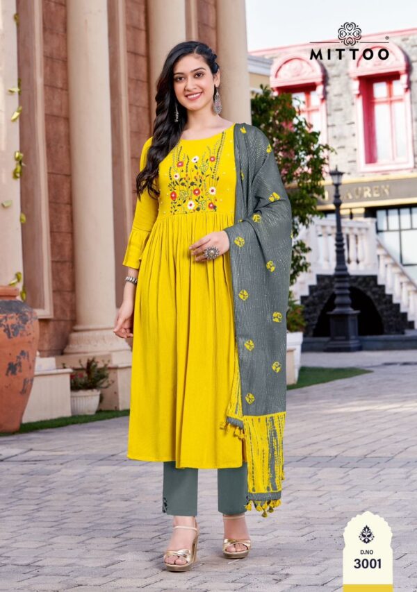 MITTOO GARIMA KURTI WITH PANT AND DUPATTA CATALOGUE WHOLESALER