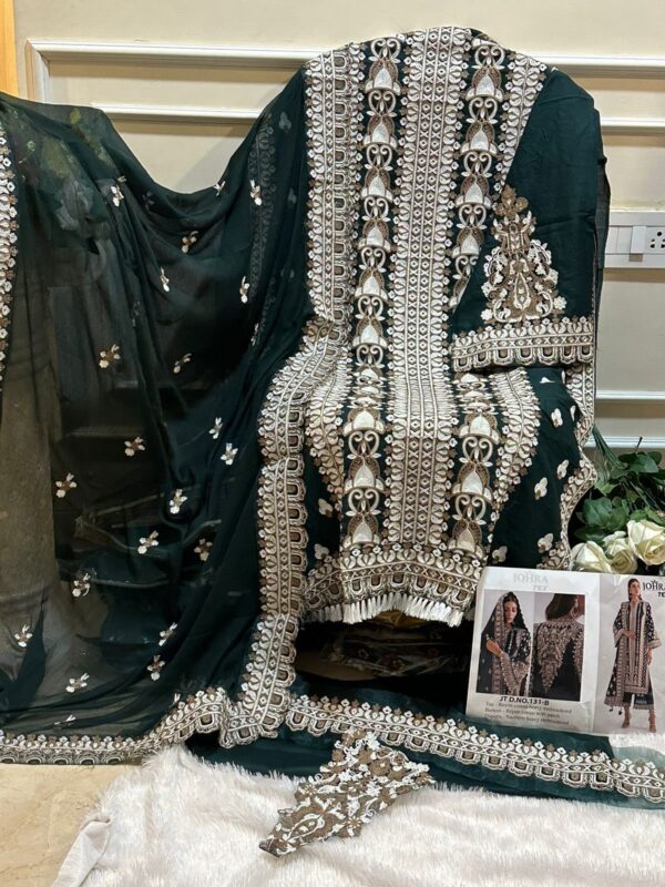 JT 131 B RAYON COTTON EMBROIDERY WORK PAKISTANI SUITS BY JOHRA TEX
