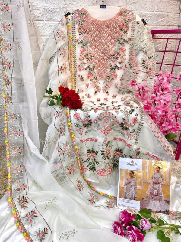 RAMSHA R 597 GEORGETTE PARTYWEAR PAKISTANI SUITS WHOLESALER