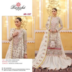 RAMSHA R 597 GEORGETTE PARTYWEAR PAKISTANI SUITS WHOLESALER
