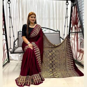 GFS GAJJI SILK AJRAKH PALLU PARTY WEAR SAREES MANUFACTURER SURAT