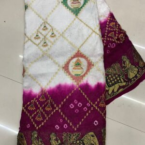 GFS PRESENT PANETAR GHANTDI WORK BANDHEJ SILK PARTY WEAR SAREES COLLECTION