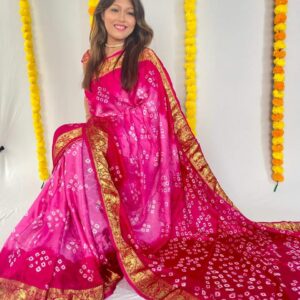 GFS ART SILK HAND BANDHEJ WEAVING BANDHNI SAREES MANUFACTURER SURAT
