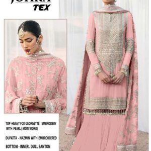 JOHRA TEX JT 129 GEORGETTE HEAVY EMBROIDERED PAKISTANI SALWAR KAMEEZ WHOLESALER