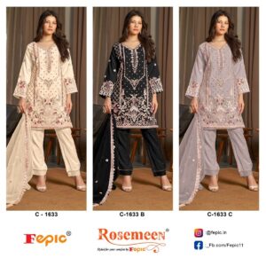 FEPIC C 1633 ORGANZA HEAVY EMBROIDERY HANDWORK PAKISTANI SALWAR KAMEEZ WHOLESALER