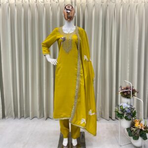 BE 351 BEAUTIFUL ROMAN SILK KURTI WITH PANT AND DUPATTA