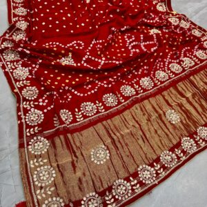 GAJJI SILK GOTA PATTI BANDHNI SAREES