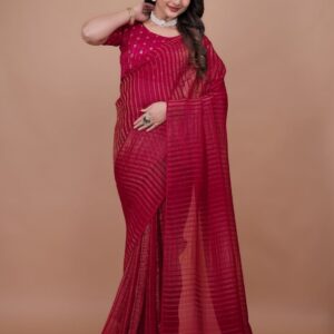 SWS PREMIUM GEORGETTE ZARI LEHARIYA SAREES SURAT