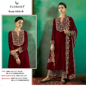FLORENT 1016 ABCD VELVET PARTYWEAR  PAKISTANI SUITS