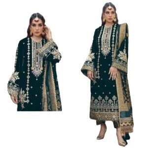 FEPIC 17015 - E VELVET PAKISTANI SUITS WHOLESALER SURAT