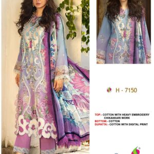 SANIYA TRENDZ 7150 COTTON CHIKANKARI PAKISTANI SUITS