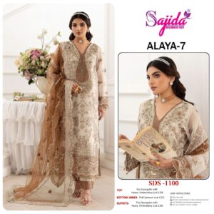 SAJIDA ALAYA  VOL 7 1100 GEORGETTE FANCY PAKISTANI SUITS