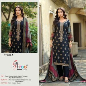SHREE FAB KT 319 MASLIN PAKISTANI SUITS COLLECTION