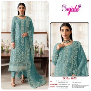 SAJIDA DESIGNER SD 1075 GEORGETTE PAKISTANI SUITS