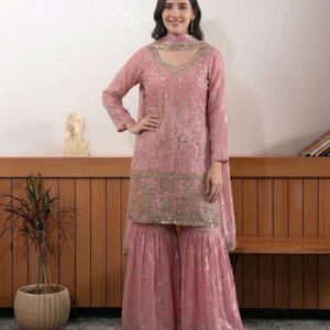 BE 440 EID SPECIAL BEADS WORKED TOP WITH SARARA PAIR