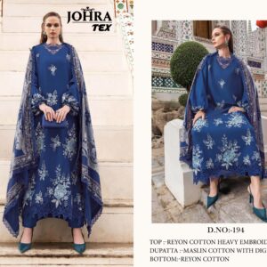 JOHRA TEX JT 194 RAYON COTTON PAKISTANI SUITS WHOLESALE