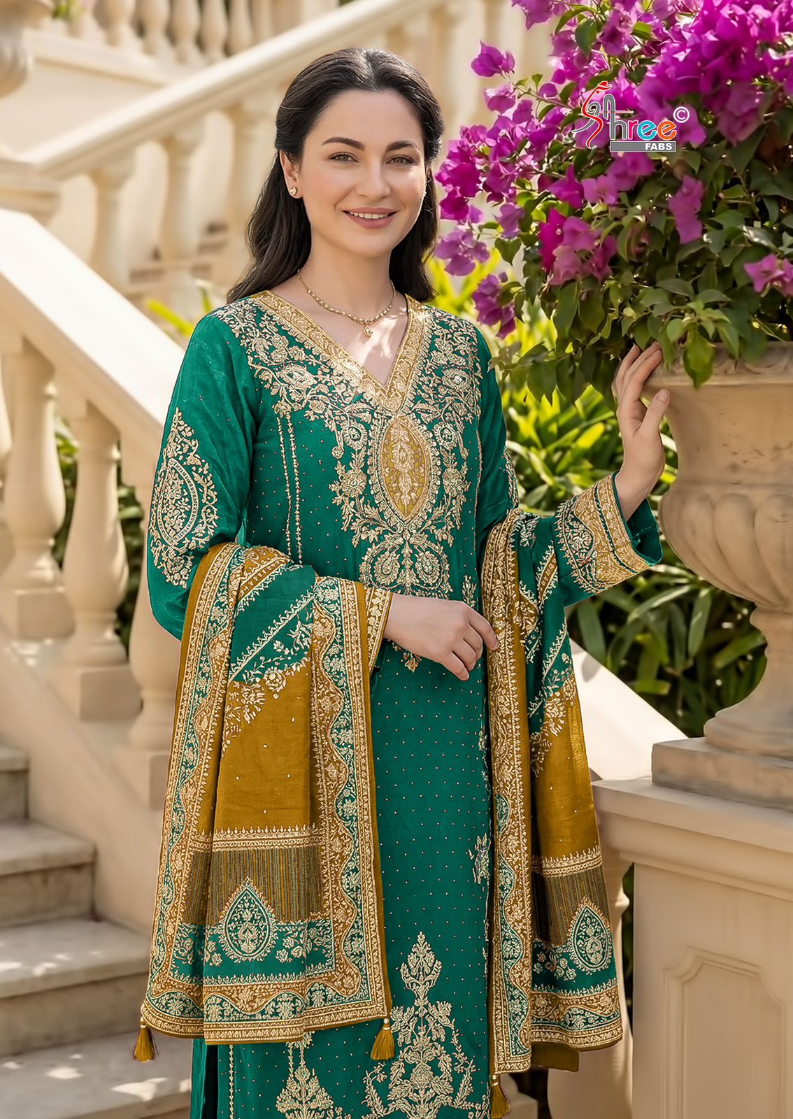 SHREE FABS KT 355 B VISCOSE MUSLIN PAKISTANI SUITS SHREE FABS KT 355 B VISCOSE MUSLIN PAKISTANI SUITS - Image 4
